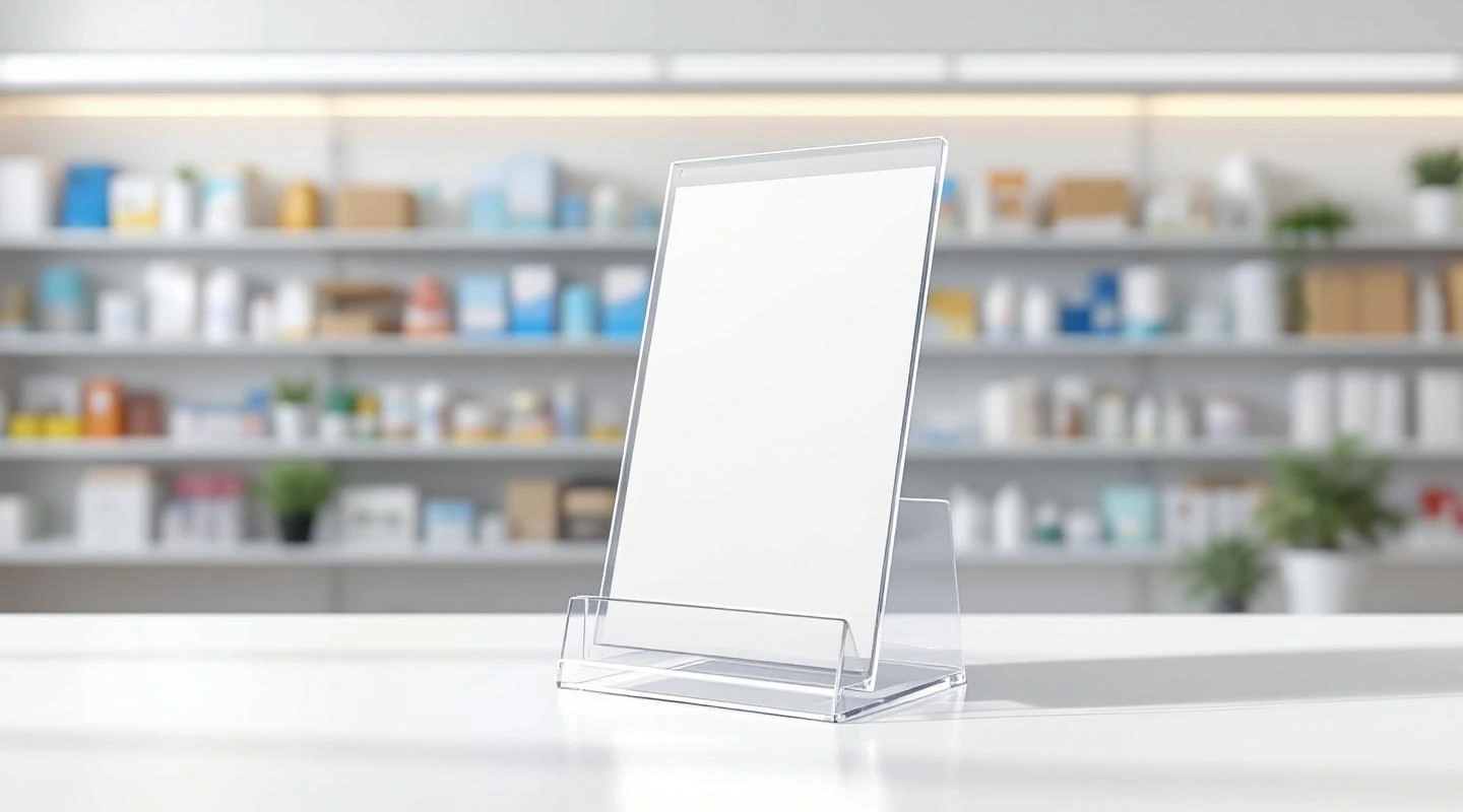 Stand for leaflets zdrowotne a4/a5 (plexi 3mm) for the industry Apteka czysta — solution from acrylic