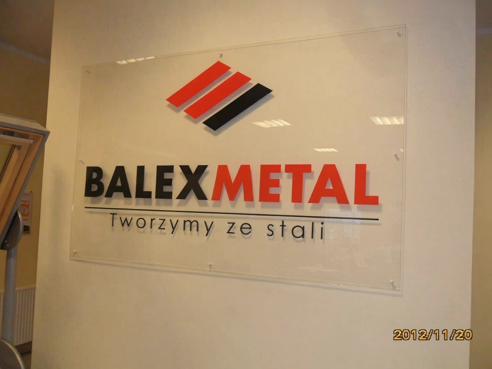 BOARD with logotypem Balex Metal to showrooms sales