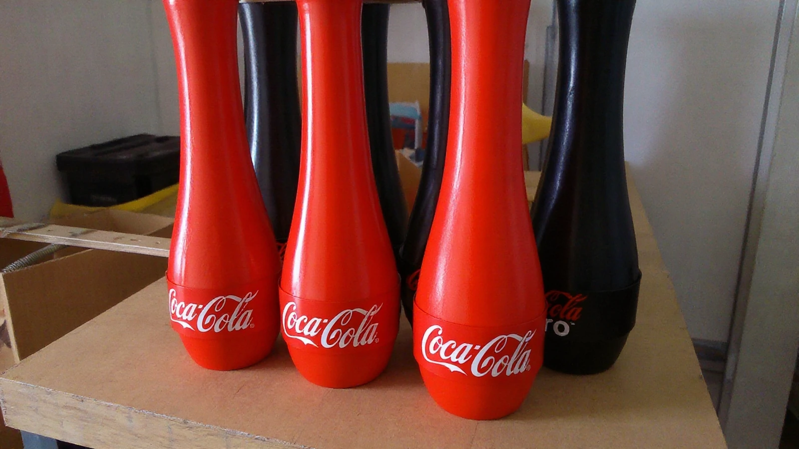 BOWLING PINS wooden lakierowane for Coca-Cola