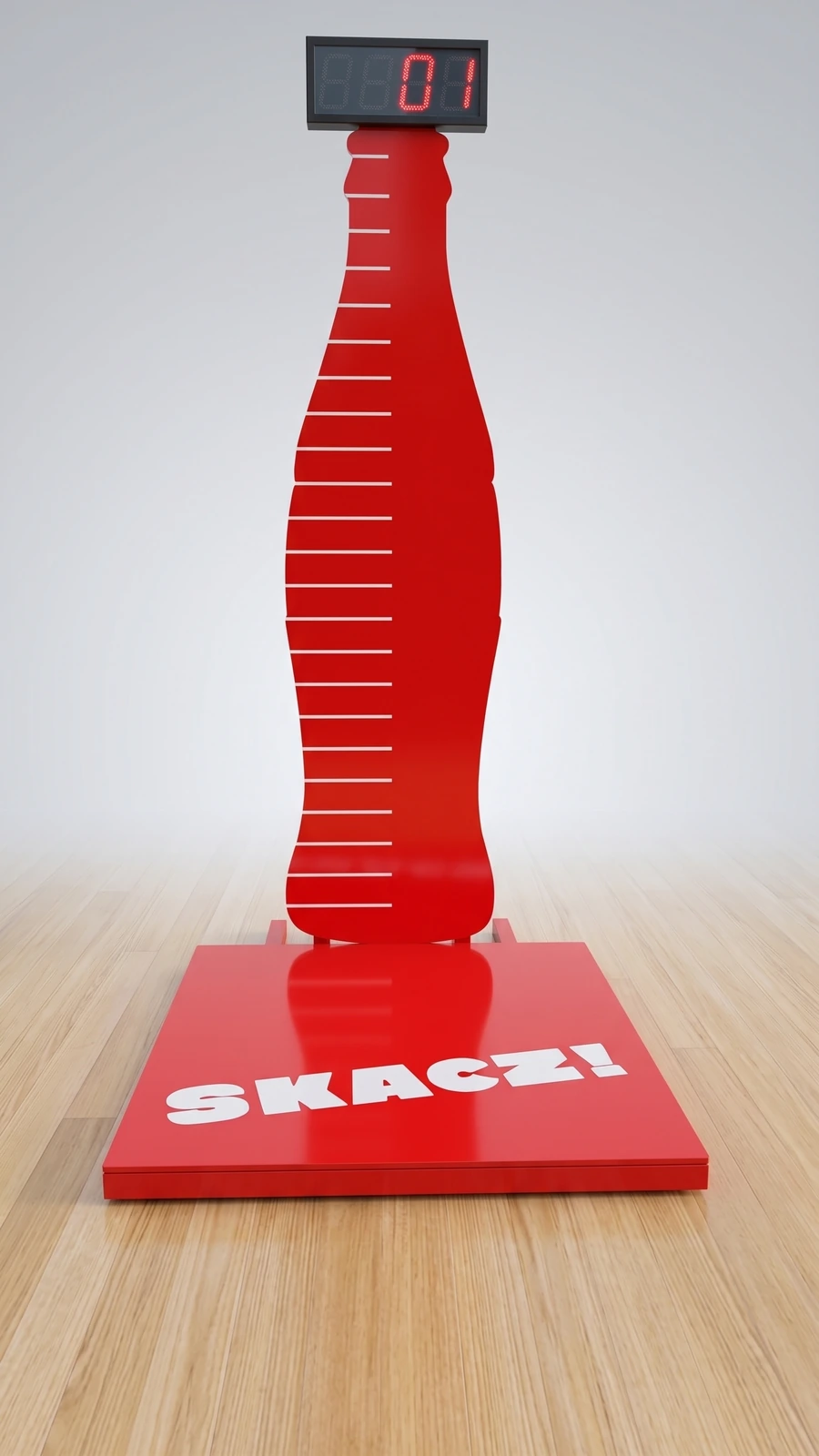 DEVICE pomiarowe for mierzenia height skoku made from acrylic podczas event campaign Coca-Cola
