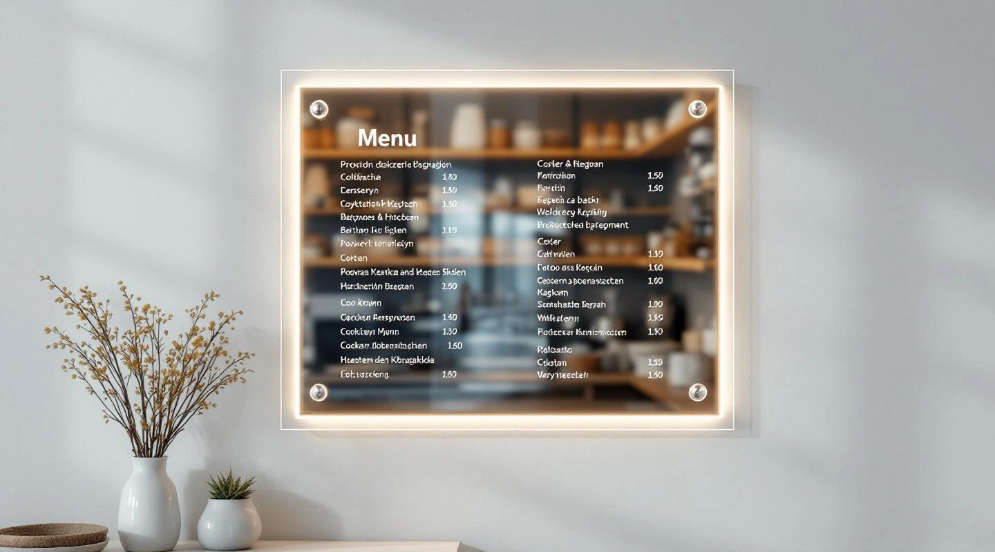 Menu board piekarni (a4 + led) for the industry Cukiernia / piekarnia — solution from acrylic
