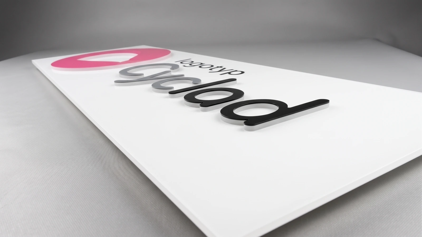 sign from lettering 3d for backlighting