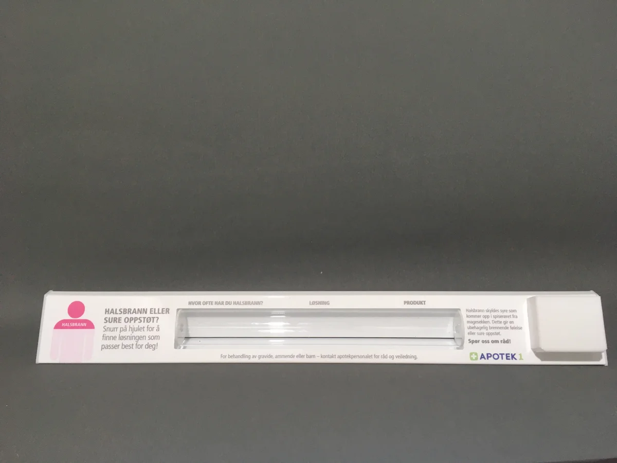 Topper long from HIPS white with UV print — karuzela information apteczna