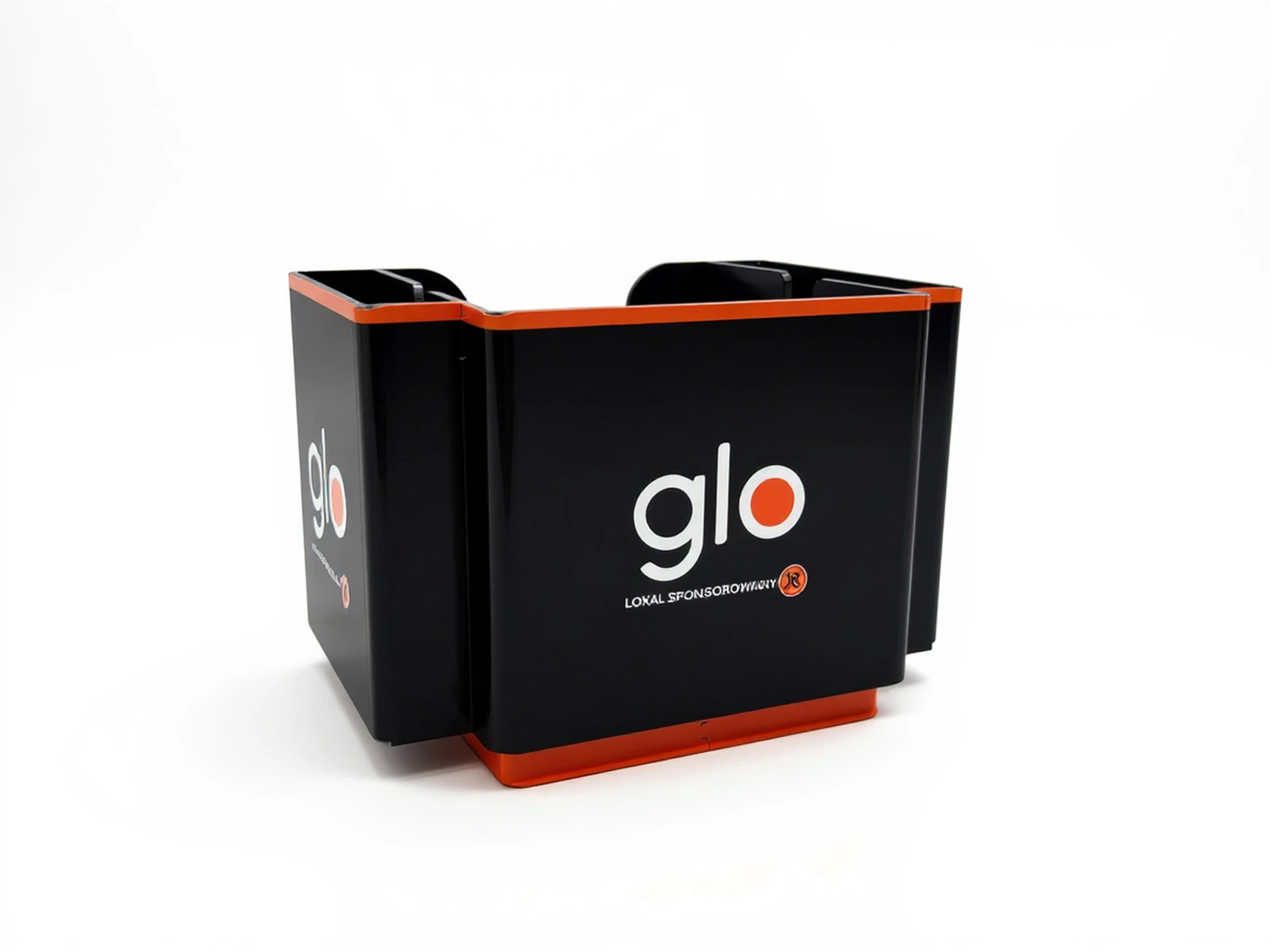 glo — Display/lightbox from acrylic in colour black from red accents, intended for display products or materials