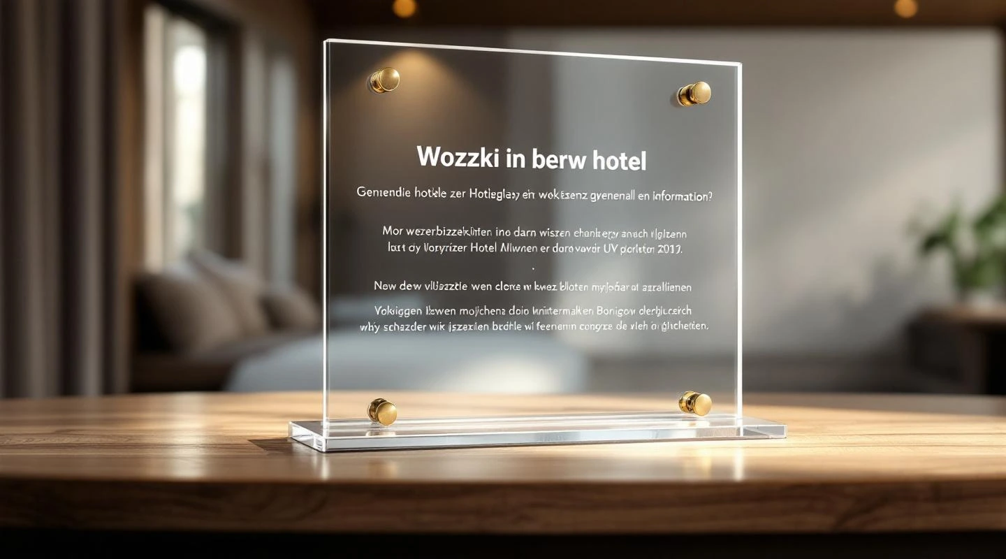 Informator pokojowy hotelowy (plexi + druk uv) for the industry Restauracja / hotel — solution from acrylic