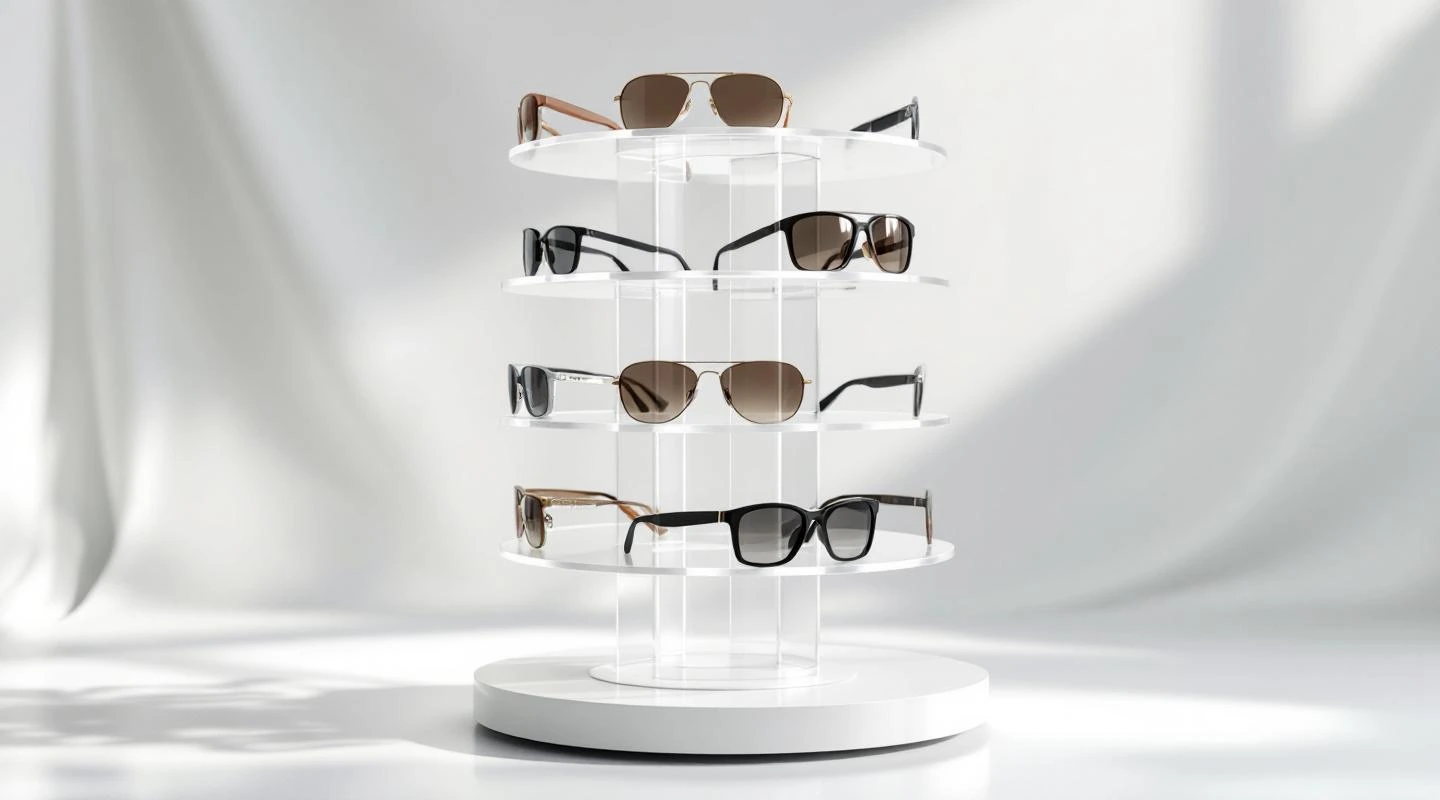 Stand rotacyjny glasses solar for the industry Optyk — solution from acrylic