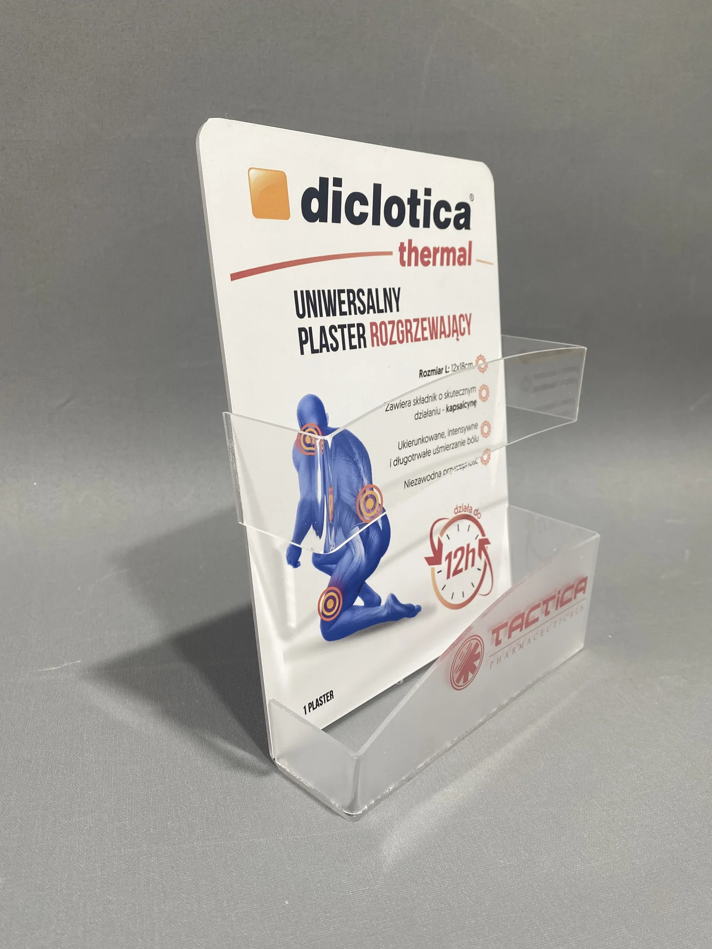 Tactica Pharmaceuticals — pharmacy display for plastry Diclotica Thermal with UV print