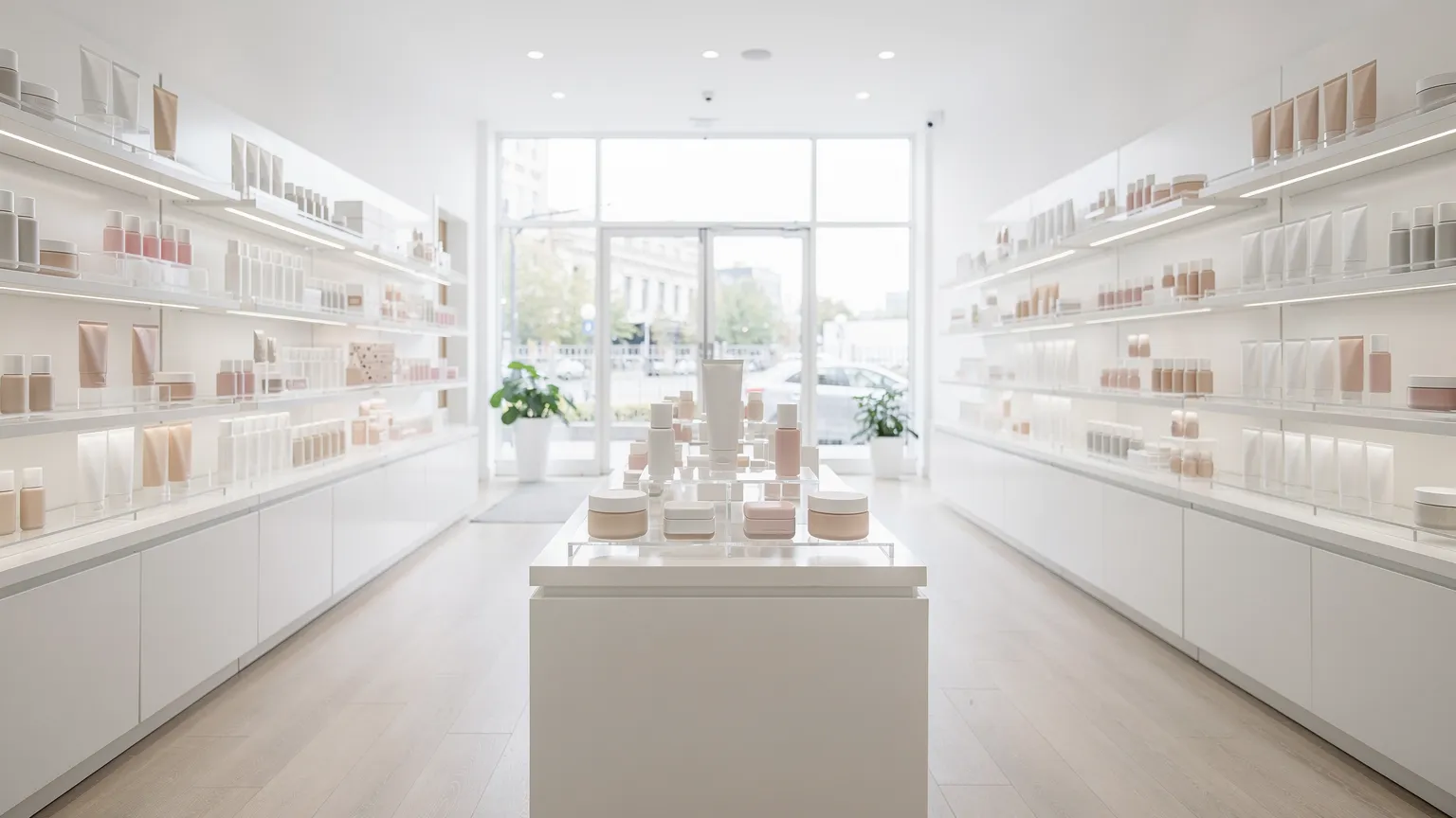 Kosmetik-Displays aus Acryl im Geschäft