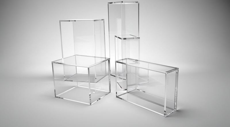 Gablota jubilerska z plexi bezbarwnej na biżuterię i zegarki