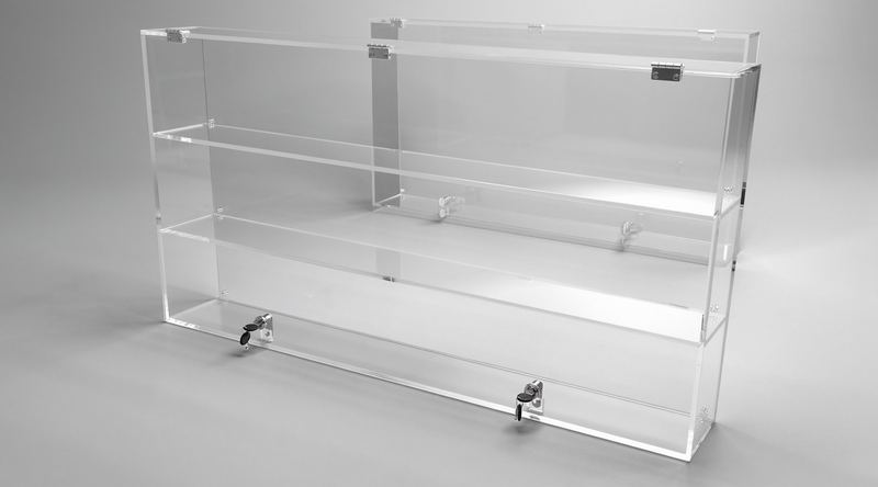 Gablota ochronna zamykana z plexi bezbarwnej zabezpieczenie produktów