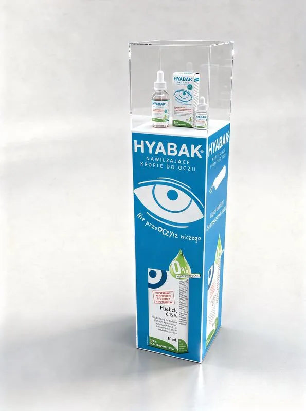 ekspozytor podlogowy bezbarwna hyabak