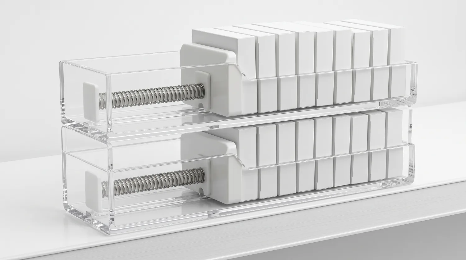 double-tier acrylic medication pusher tray