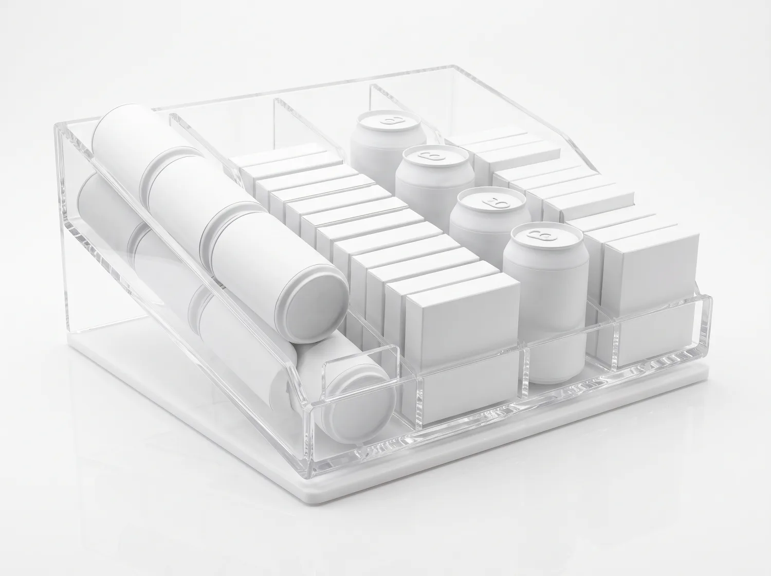 gravity-feed acrylic shelf pusher tray